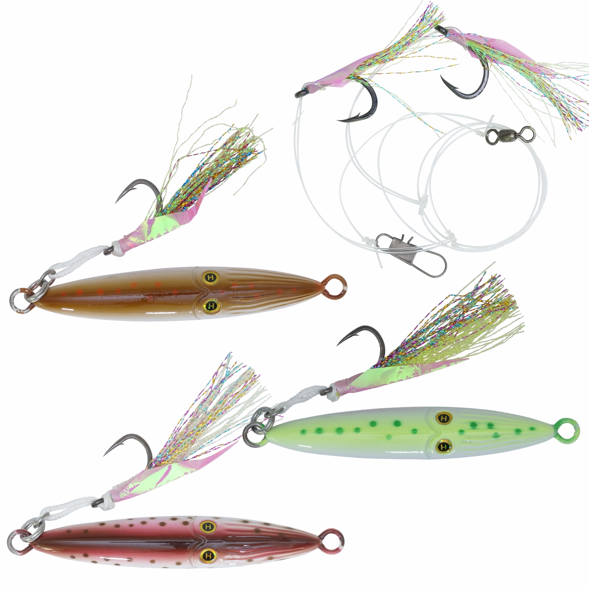 3.5oz (4inch) Squinnow Jig & Biki Assortment (4pc)