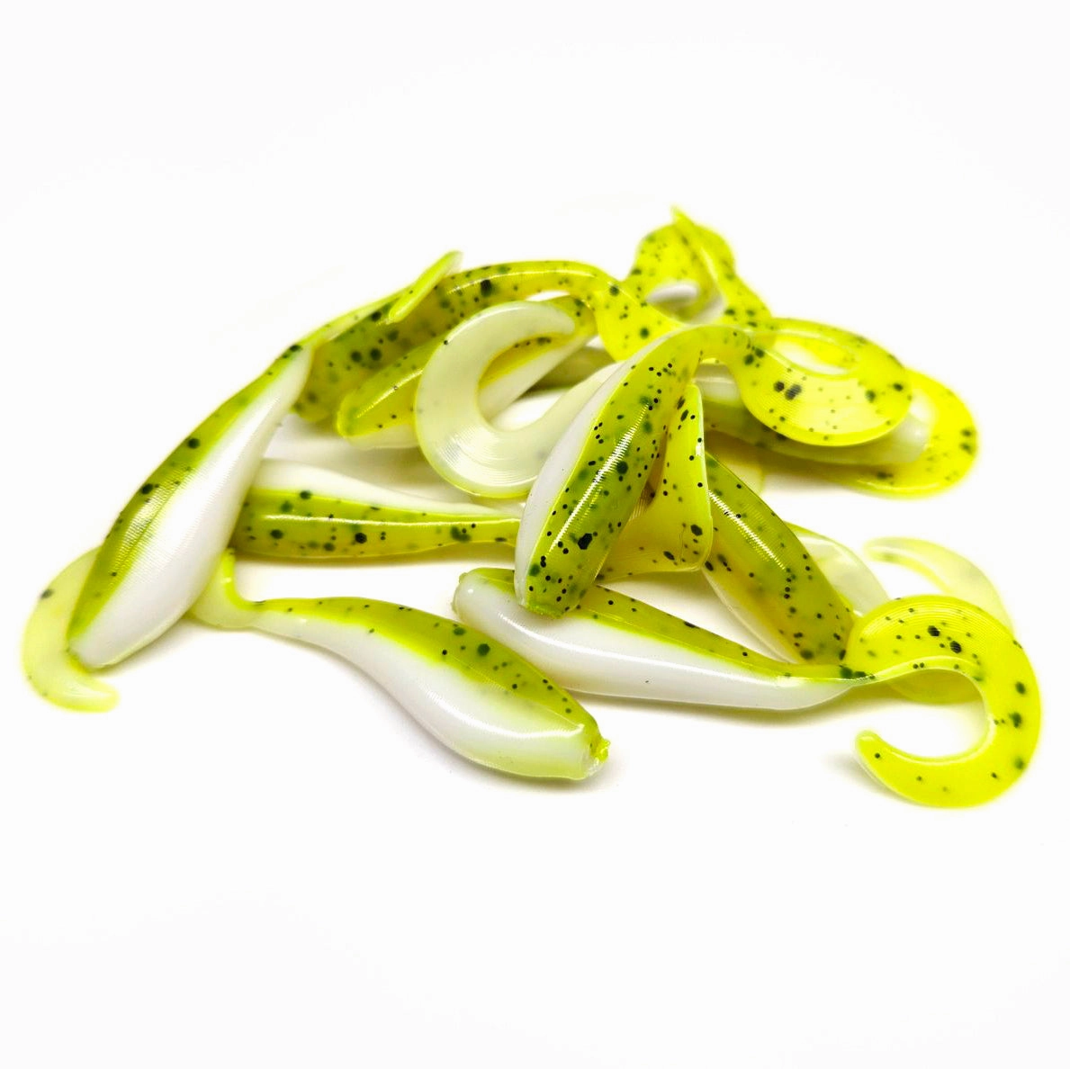 Chartreuse/White - Curly Tail Shad Body