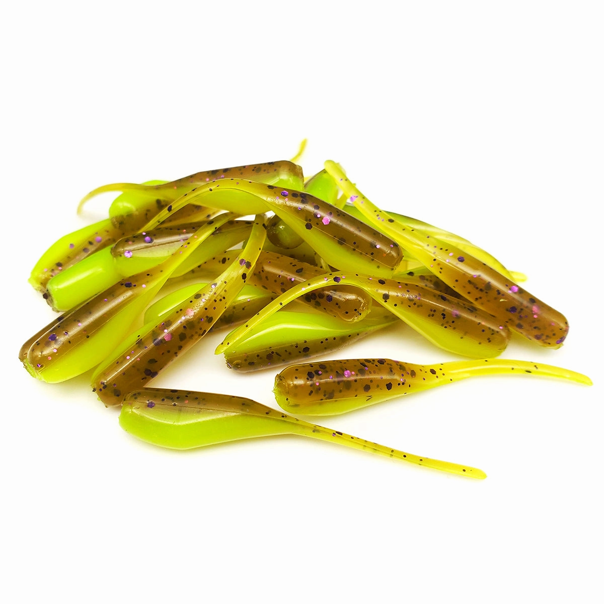 Pumpkin Chartreuse - 1" Micro Shad Stinger Tails