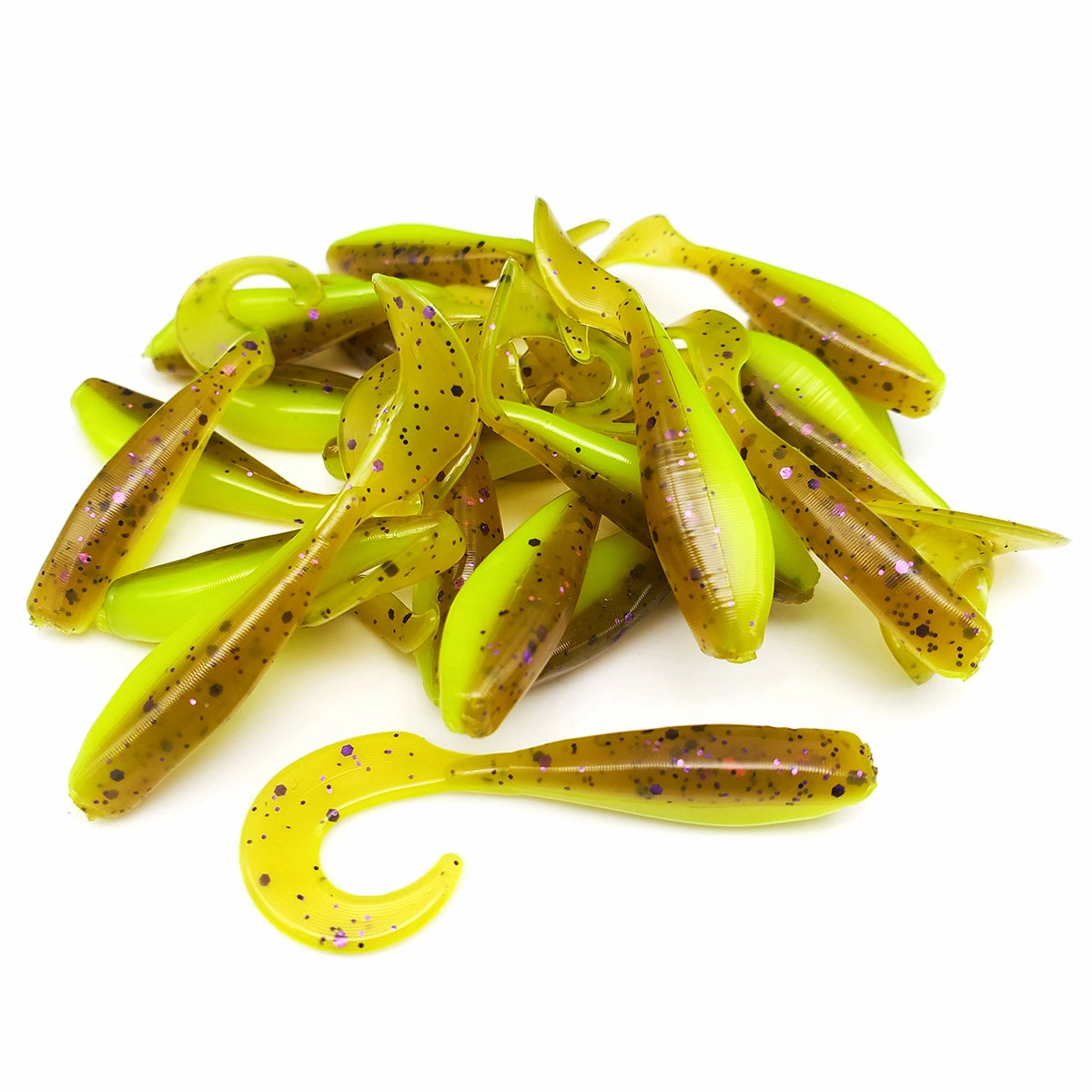 Pumpkin Chartreuse - Curly Tail Shad Body